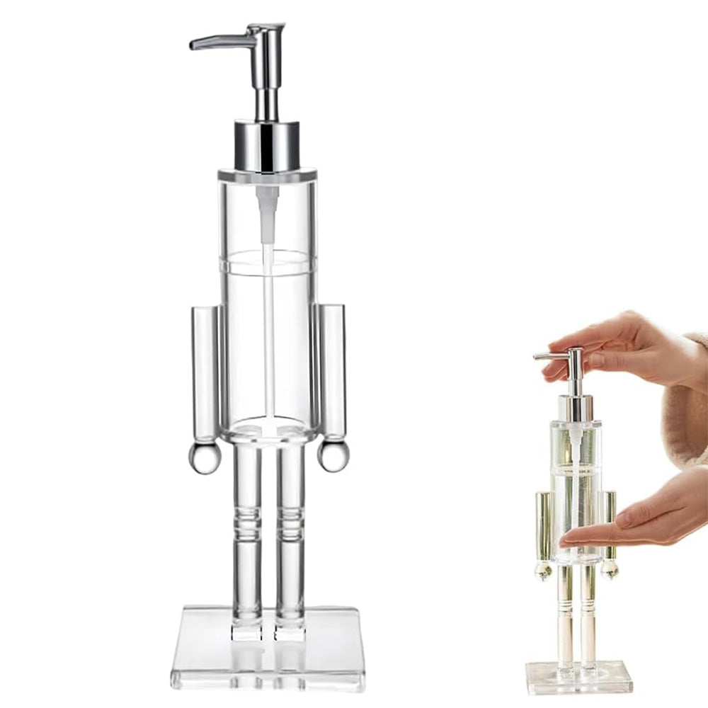 Christmas Nutcracker Soap Dispenser Clear Plastic Liquid Pump for Bathroom