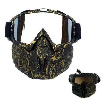 Ski Goggles Snowmobile Face Mask with Sun Glasses for Outdoor Sport