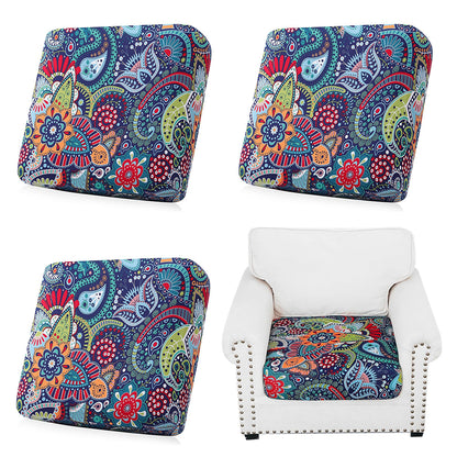 4Pcs Patio Stretchable Seat Cushion Covers for Furniture-Blue