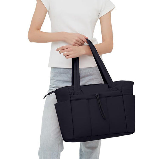 Women¡¯s Handheld Tote Bag ¨C With Cup Holder Compartment and Luggage Sleeve for Travel & Work Black