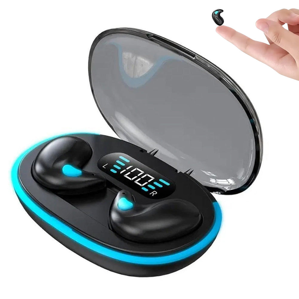 Wireless Bluetooth Sleep Earbuds Invisible Earplugs with Charging Case Black