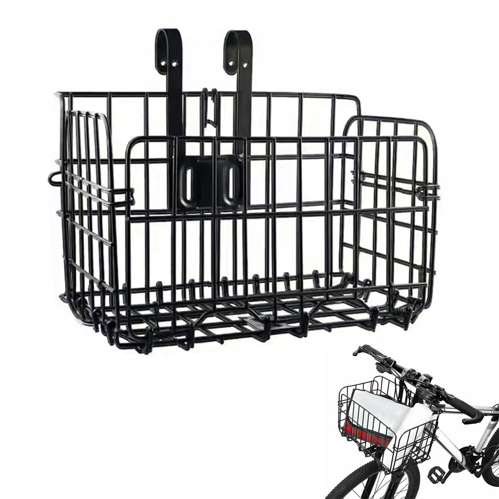 Foldable Bicycle Basket Front & Rear Hanging Storage Rack for Mountain Bike Black