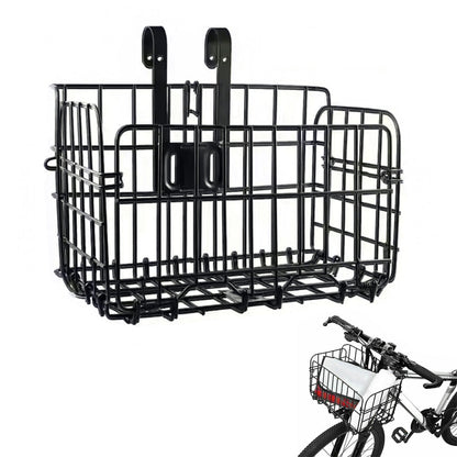 Foldable Bicycle Basket Front & Rear Hanging Storage Rack for Mountain Bike Black