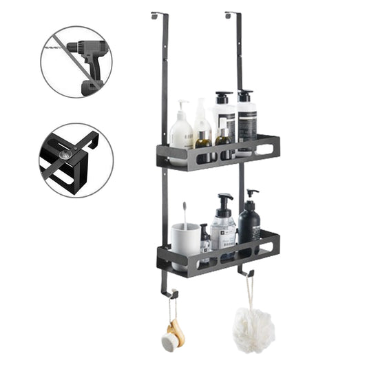 2-Tier Bathroom Shower Caddy Hanging Shelf Bathroom Storage Rack Organizer Style 2
