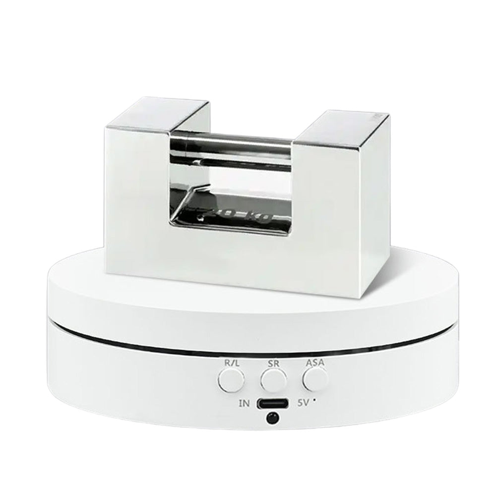 Electric Rotating Display Stand 360 Degree Motorised Turntable with Adjustable Speed Four Angle Modes White