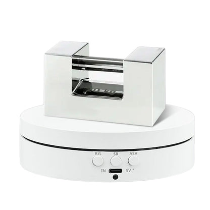 Electric Rotating Display Stand 360 Degree Motorised Turntable with Adjustable Speed Four Angle Modes White