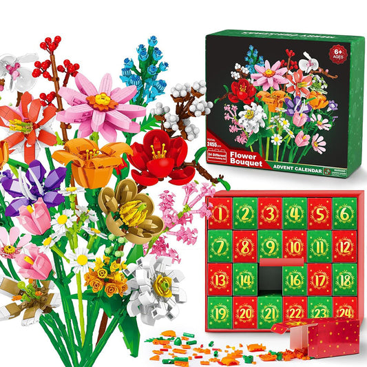 24 Days Surprise Botanical Building Blocks Advent Calendar Christmas Countdown Calendar Box Style 1
