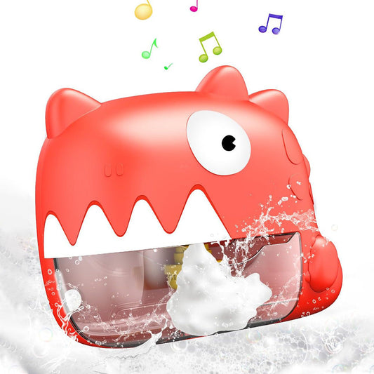 Automatic Bubble Machine Musical Dinosaur Bath Toy Red