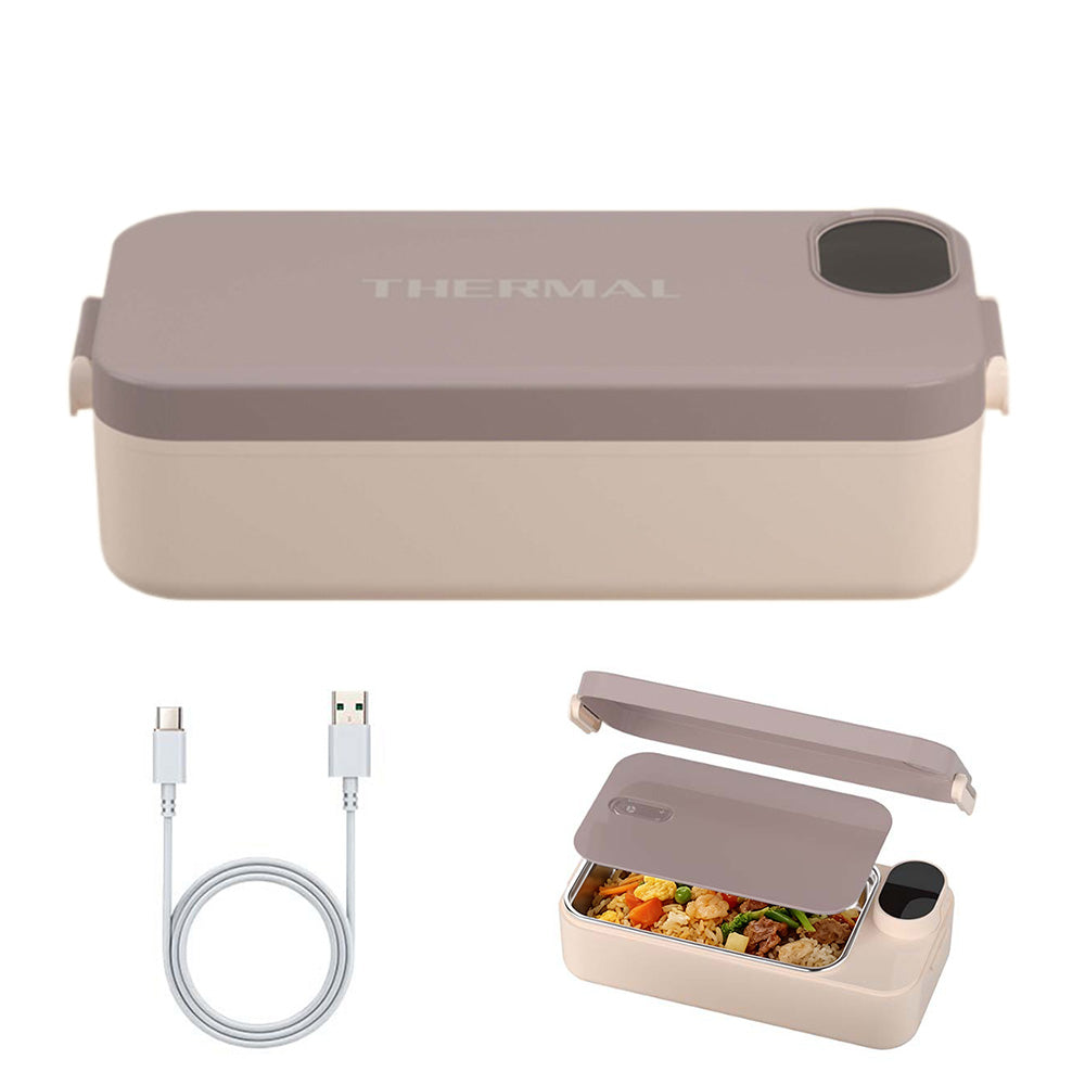 900ml Stainless Steel Heated Lunch Box- Khaki