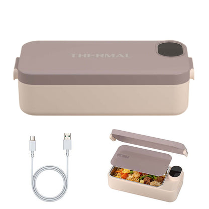 900ml Stainless Steel Heated Lunch Box- Khaki