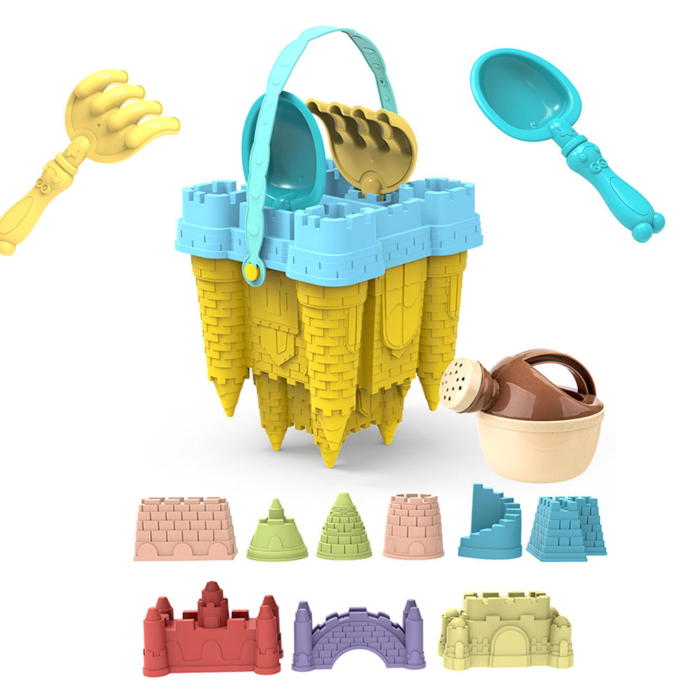 14Pcs Set Beach Toys for Kids Sand Castle Toys with Shovels Toys