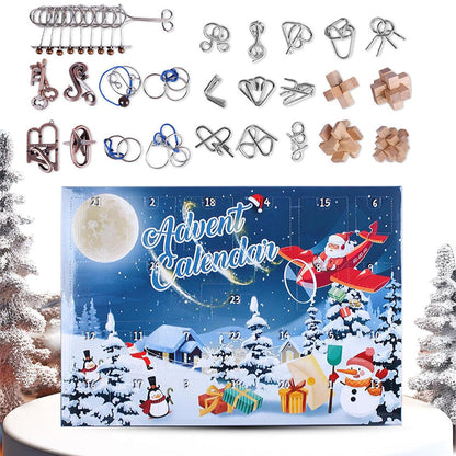 24 Days Jigsaw Advent Calendar 2024 Brain Teaser Puzzles Toys Kit Xmas Countdown Calendar