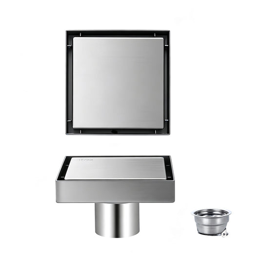 Square Shower Drain with Filter-Silver