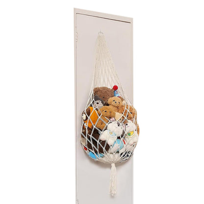 Stuffed Animal Storage Organizer Hammock Hanging Plush Toy Holder Beige