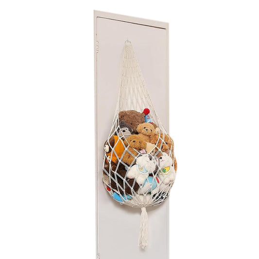 Stuffed Animal Storage Organizer Hammock Hanging Plush Toy Holder Beige