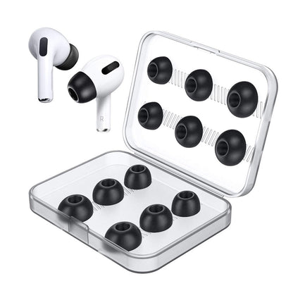 6 Pairs of Replacement Ear Tips for AirPods Pro Memory Foam Ear Buds Tips Black