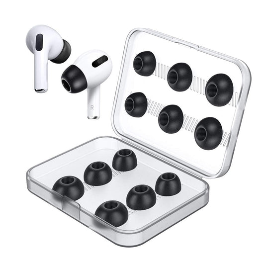 6 Pairs of Replacement Ear Tips for AirPods Pro Memory Foam Ear Buds Tips Black
