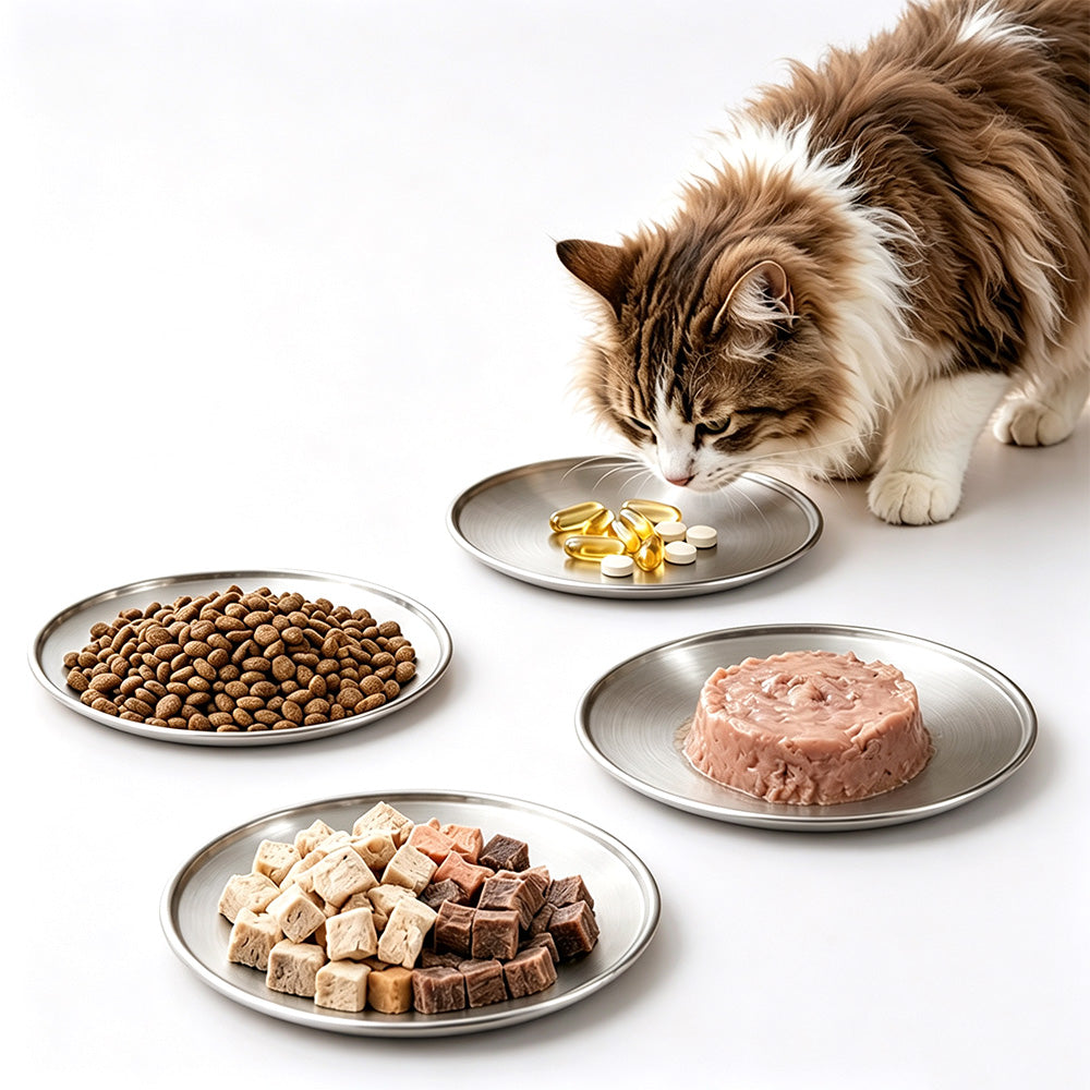 4Piece Stainless Steel Pet Bowls -Silver