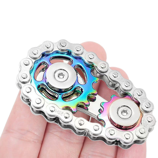 Bike Chain Fidget Toy Metal Spinner Stress Relief Focus Aid Mixture Color