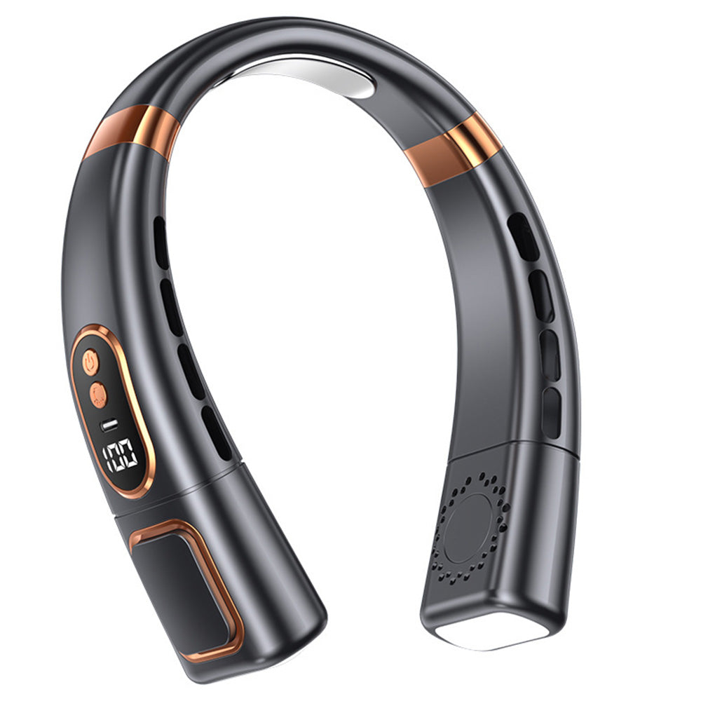 Neck Air Conditioner Wearable Personal Fan with Cooling Plate and Adjustable Airflow Black