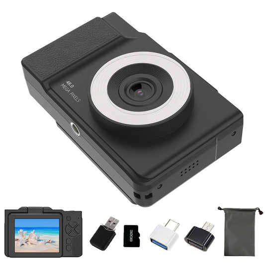 16X Zoom Digital Camera 180 Degree Flip Screen Autofocus Video Camera with 32G Memory Card Black