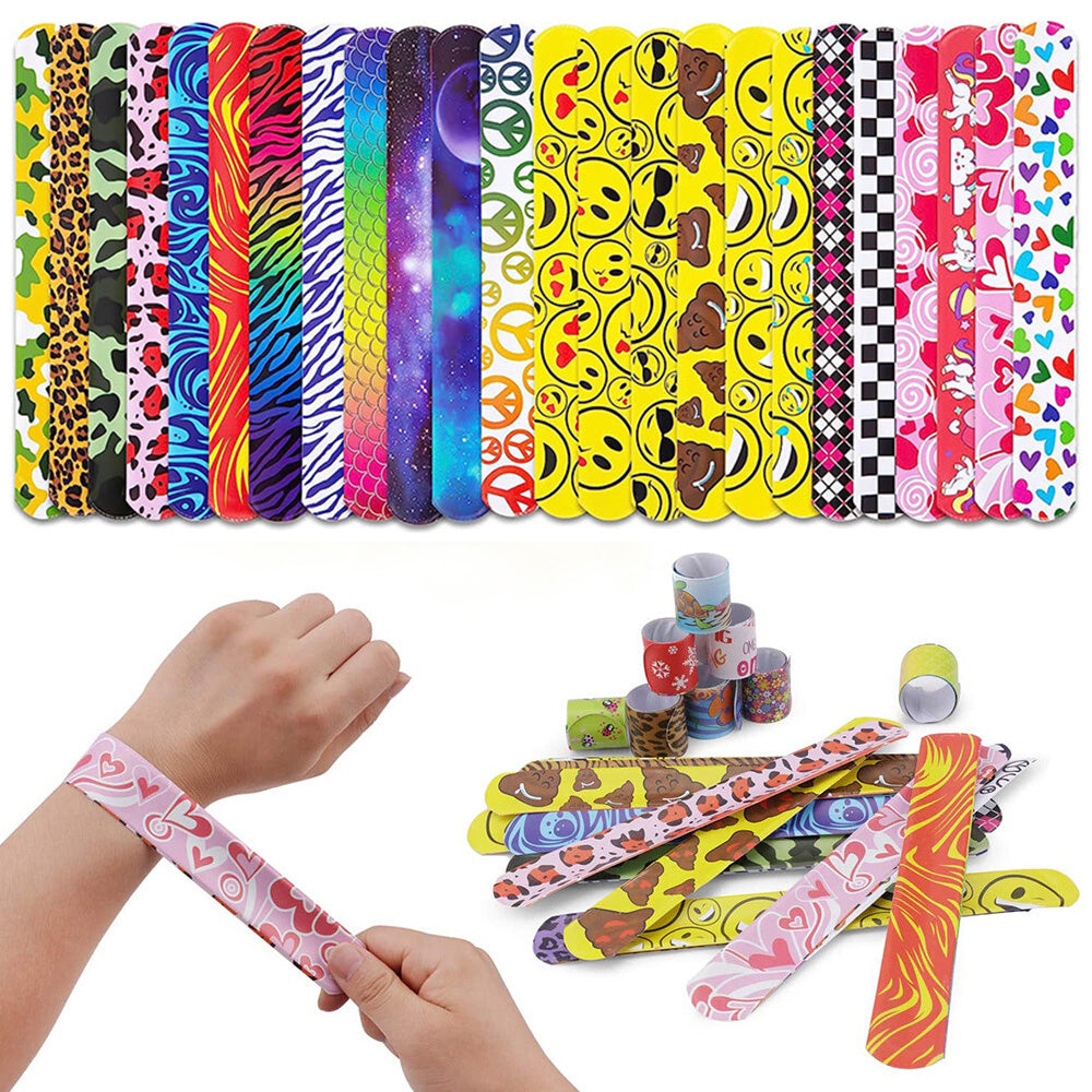 100Pcs Slap Bracelets Party Favors Birthday Gifts Decorations for School Holiday Style 1