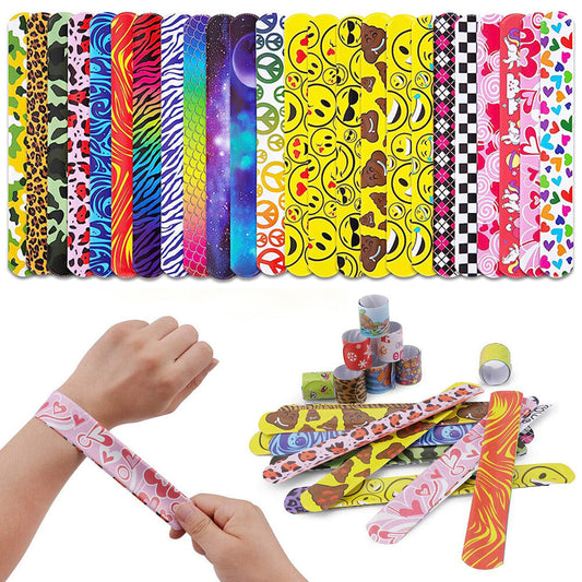 100Pcs Slap Bracelets Party Favors Birthday Gifts Decorations for School Holiday Style 1