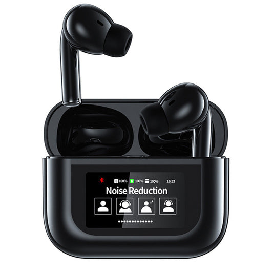 Wireless Bluetooth Earbuds with Multifunctional Touch Screen Charging Case Stereo Sound Headphones Black