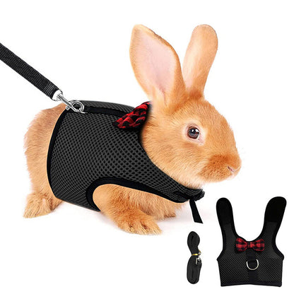 Rabbit Harness and Leash Set for Bunny-Black