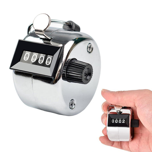 Clicker Counter, Metal Hand Tally Counter Clicker with 4 Digit Display, Pitch Counter for Golf Stroke/Lap/Row/Sports