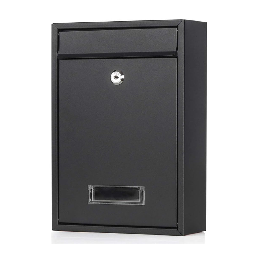 Wall Mounted Locking Mailboxes Key Lock Metal Mail Box Black