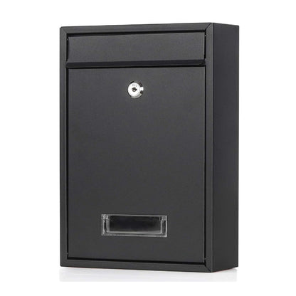 Wall Mounted Locking Mailboxes Key Lock Metal Mail Box Black
