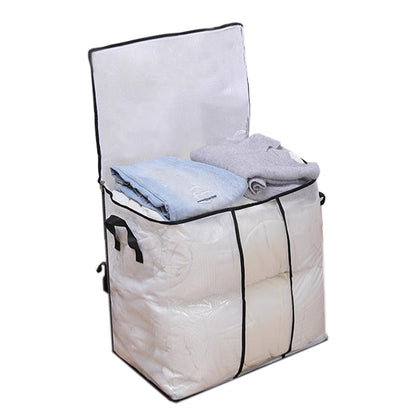 Clear Clothes Storage Bag with Handle Closet Organizer Container for Bedding Blanket Pillow Clothing Style 2