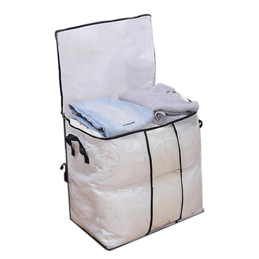 Clear Clothes Storage Bag with Handle Closet Organizer Container for Bedding Blanket Pillow Clothing Style 2