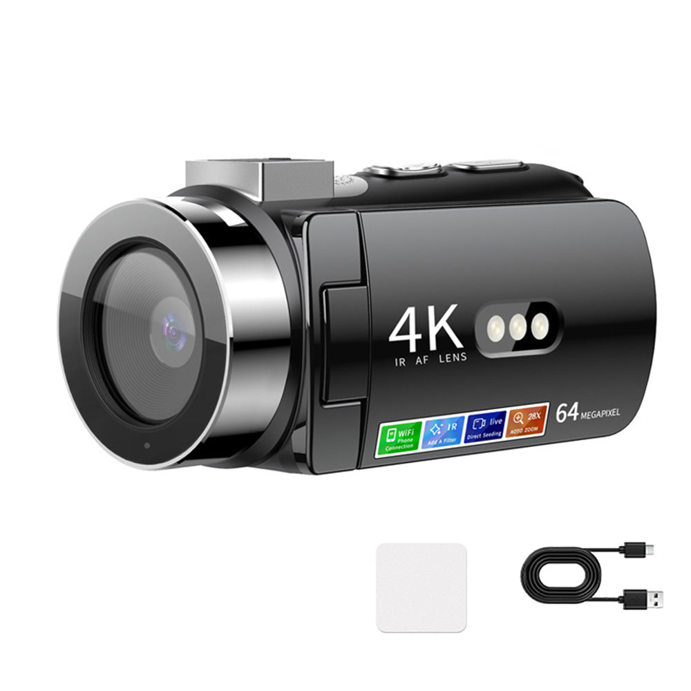 4K 64MP Video Camcorder with 28X Digital Zoom Vlogging Camera for YouTube Style 1