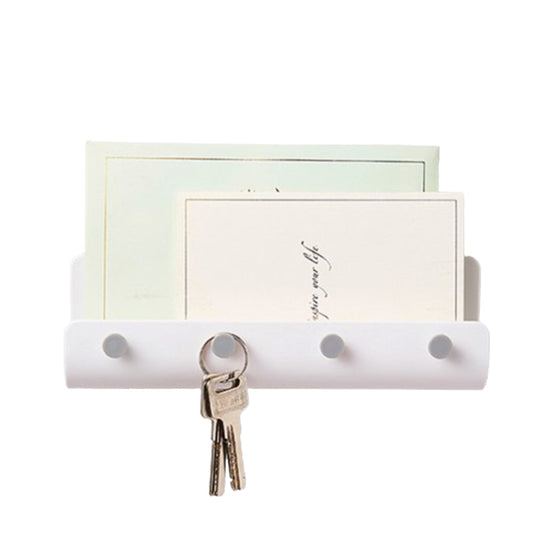 Punching Free Wall Mount Key Holder Key Hook Door Hanger Key Storage Rack White