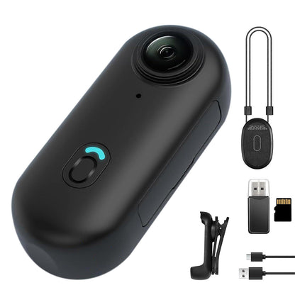 4K Mini Thumb Action Camera ââ‚?Portable Wearable Body Cam with Rotating Clip Black