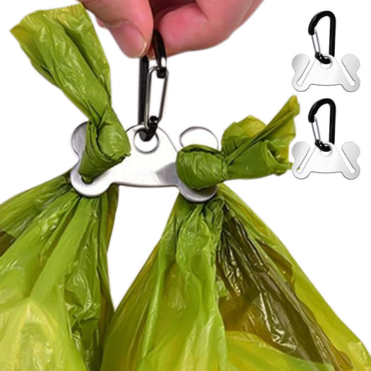 2PCS Metal Dog Poop Bag Holder Clips ââ‚?Hands-Free Leash Attachment