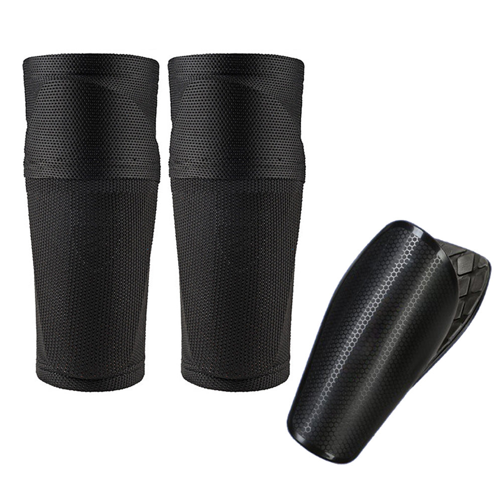 Pair of Soccer Shin Guards Leg Sleeves with Insert Pocket