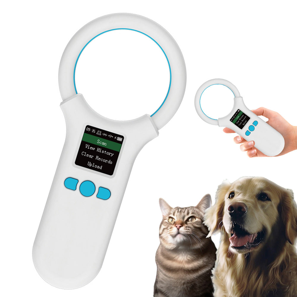 Pet Chip Reader 134.2KHz/125KHz Dog & Animal ID Tag Scanner White