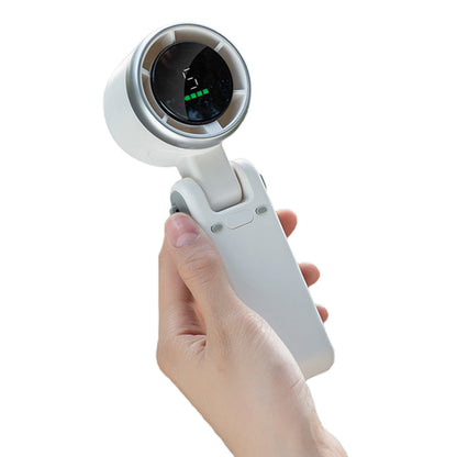 Portable Handheld Turbo Fan with 5-Speed Settings Mini Travel Fan for Beach and Outdoor Use White