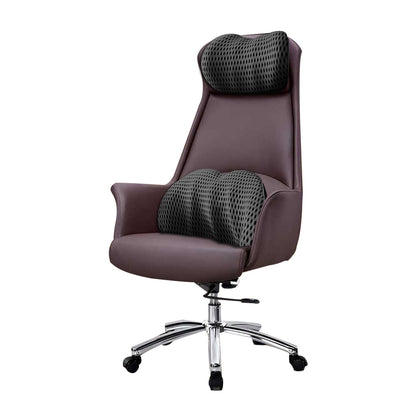 2Pcs Set Lumbar Neck Support Pillow Memory Foam Cushion for Car Office Chair Seat Dark Gray