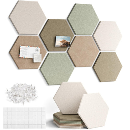 88Pcs Set Hexagon Felt Bulletin Board Wall Panels