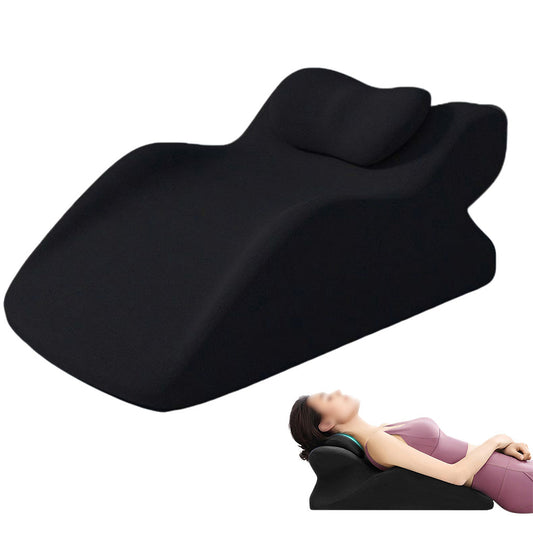 Ergonomic Memory Foam Reclining Pillow Prone Reading Cushion for Bed and Sofa Black