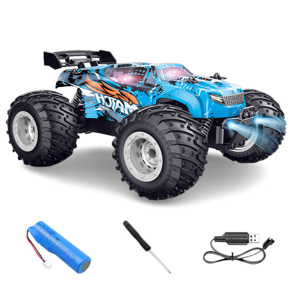 1:18 Scale Remote Control Car All-Terrain RC Truck with LED Lights Blue