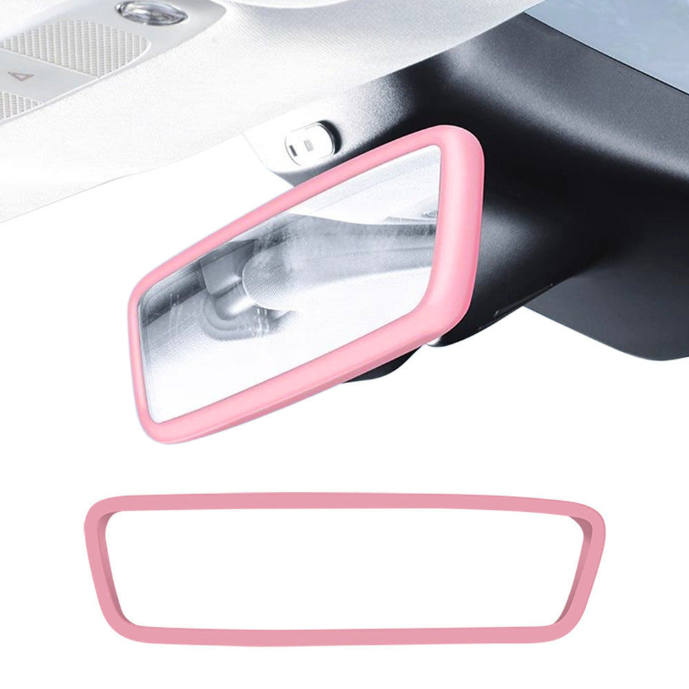 2PCS Silicone Rearview Mirror Edge Protector for Tesla Model 3/Y Pink