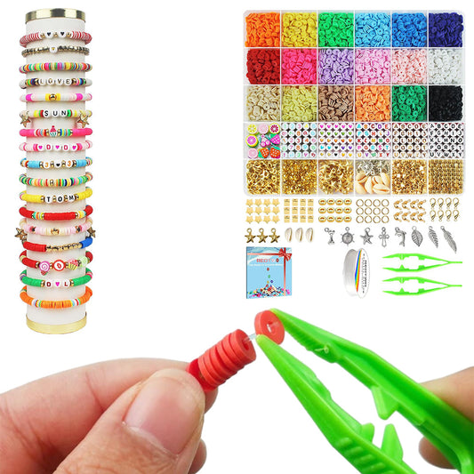 Clay Beads Bracelet Making Kit Friendship DIY Jewelry Making Beads Set