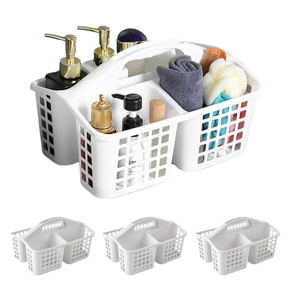 4 PCS Shower Caddy 3 Compartments Plastic Organizer Basket-White
