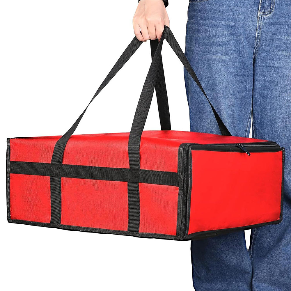 Large Foldable Insulated Pizza Cake and Food Delivery Bag-Red