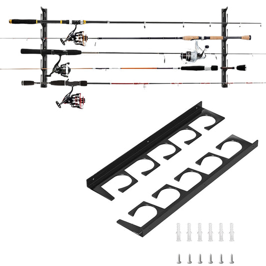 Horizontal Fishing Rod Storage Holders Fishing Pole Display Rack  for Garage Wall Ceiling Mounted
